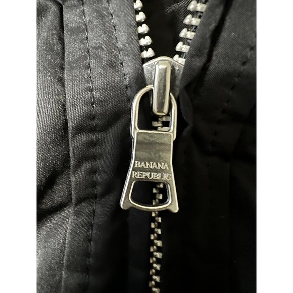 Banana Republic Winter Vest Women's Size M Black Zip Up Fleece Collar Classic - Picture 7 of 8